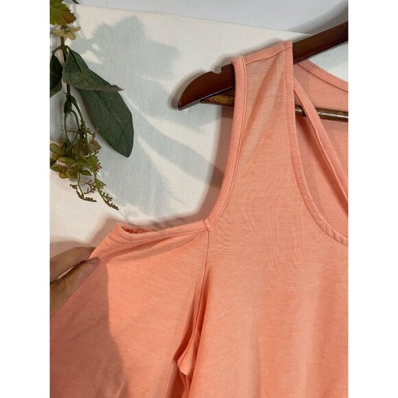 Torrid Women's Peach Racerback Tank Top Size 0 Polyester Rayon Blend - Picture 4 of 13